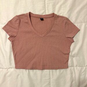SHEIN Women's Pink Crop-top